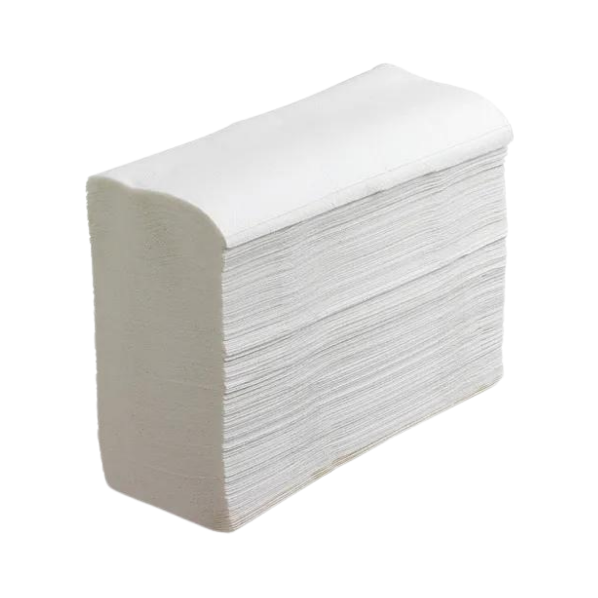 White multifold paper towels, sold in a case of 16 packs.