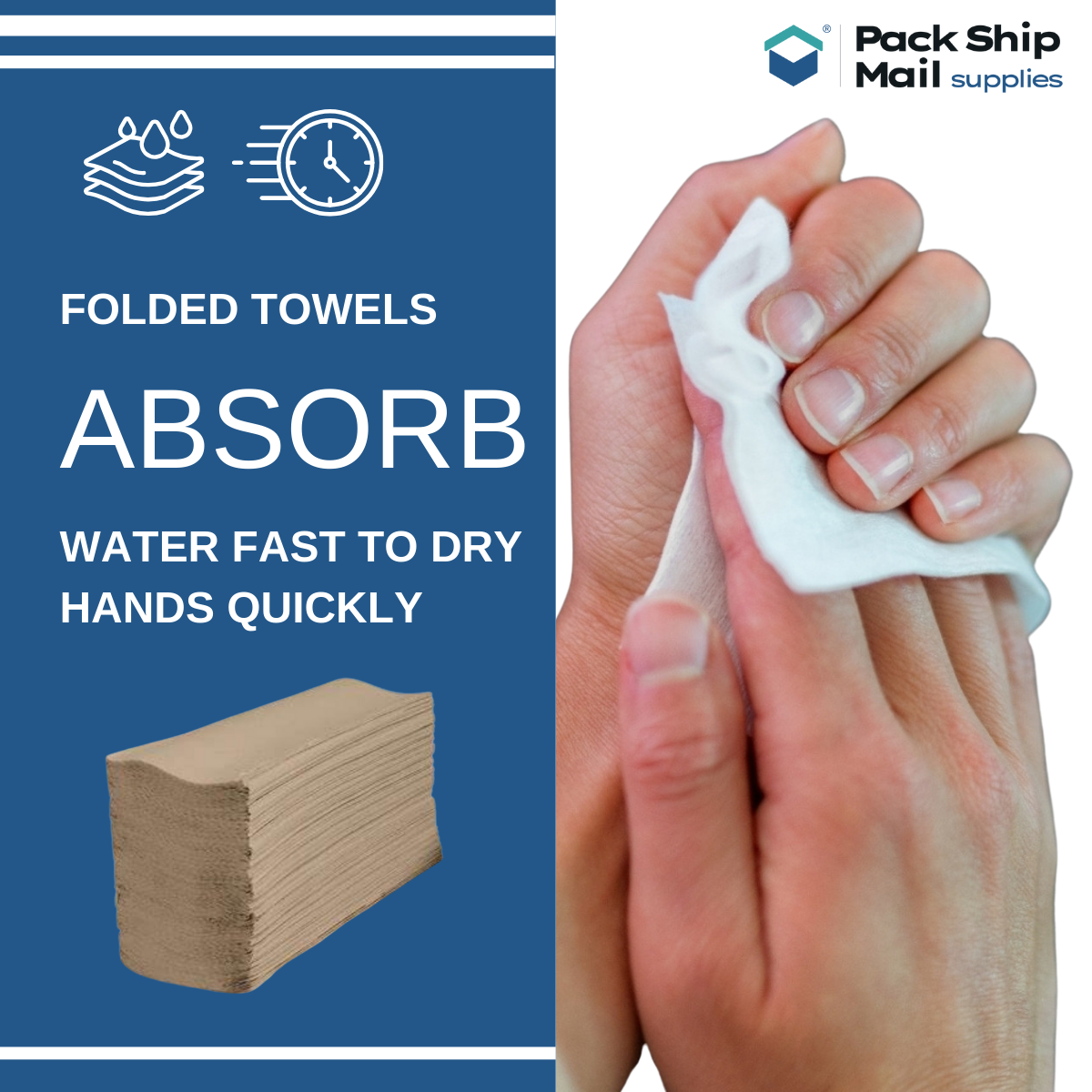 Kraft multifold paper towels, sold in a case of 16 packs.