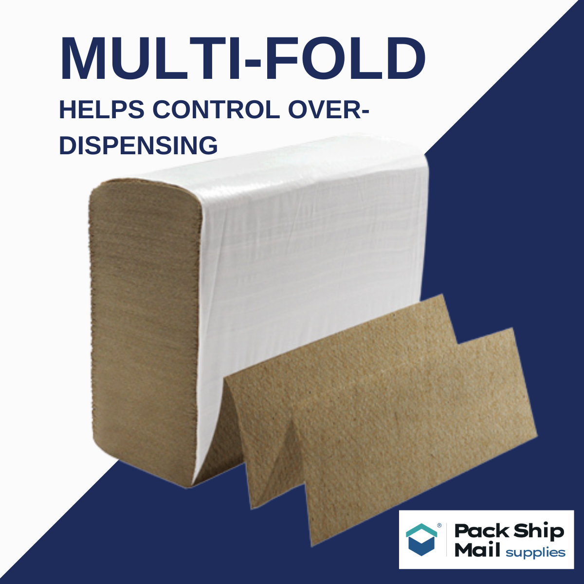 Kraft multifold paper towels, sold in a case of 16 packs.