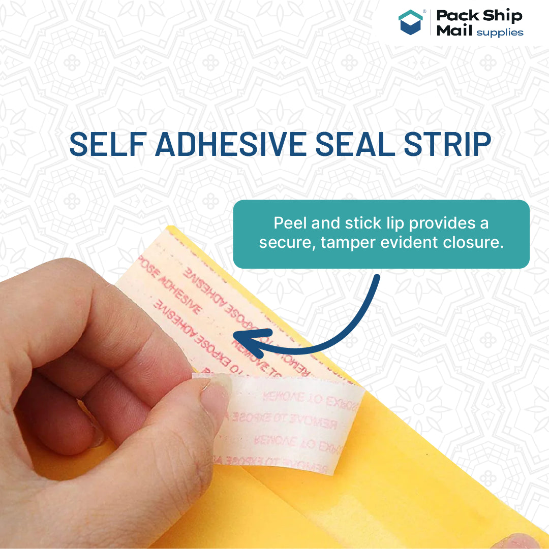 6.5 x 10 - #0 Self-Seal Kraft Bubble Mailers 250 Per Case