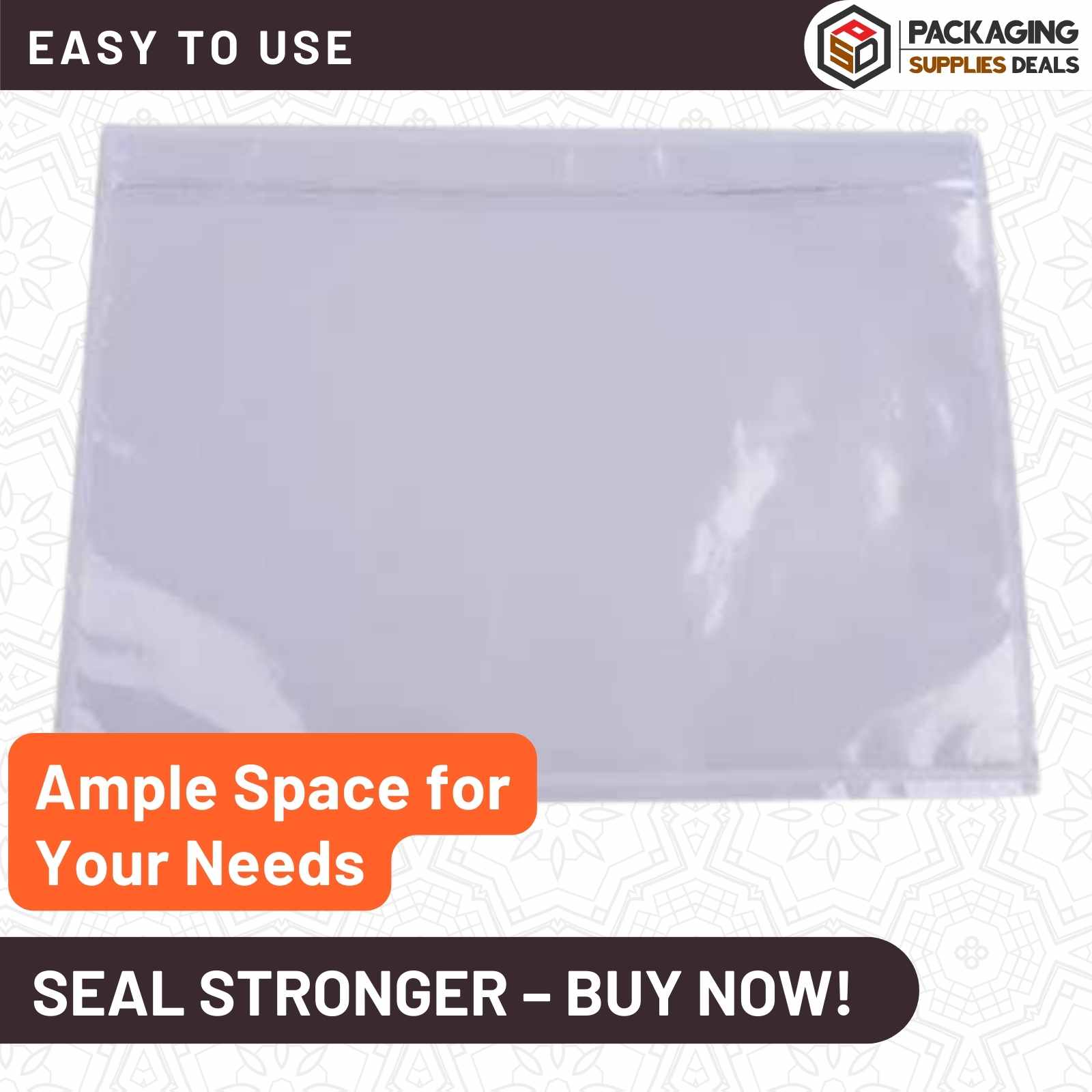 Case of 1000 clear packing list envelopes, each measuring 7.5 x 5.5 inches.