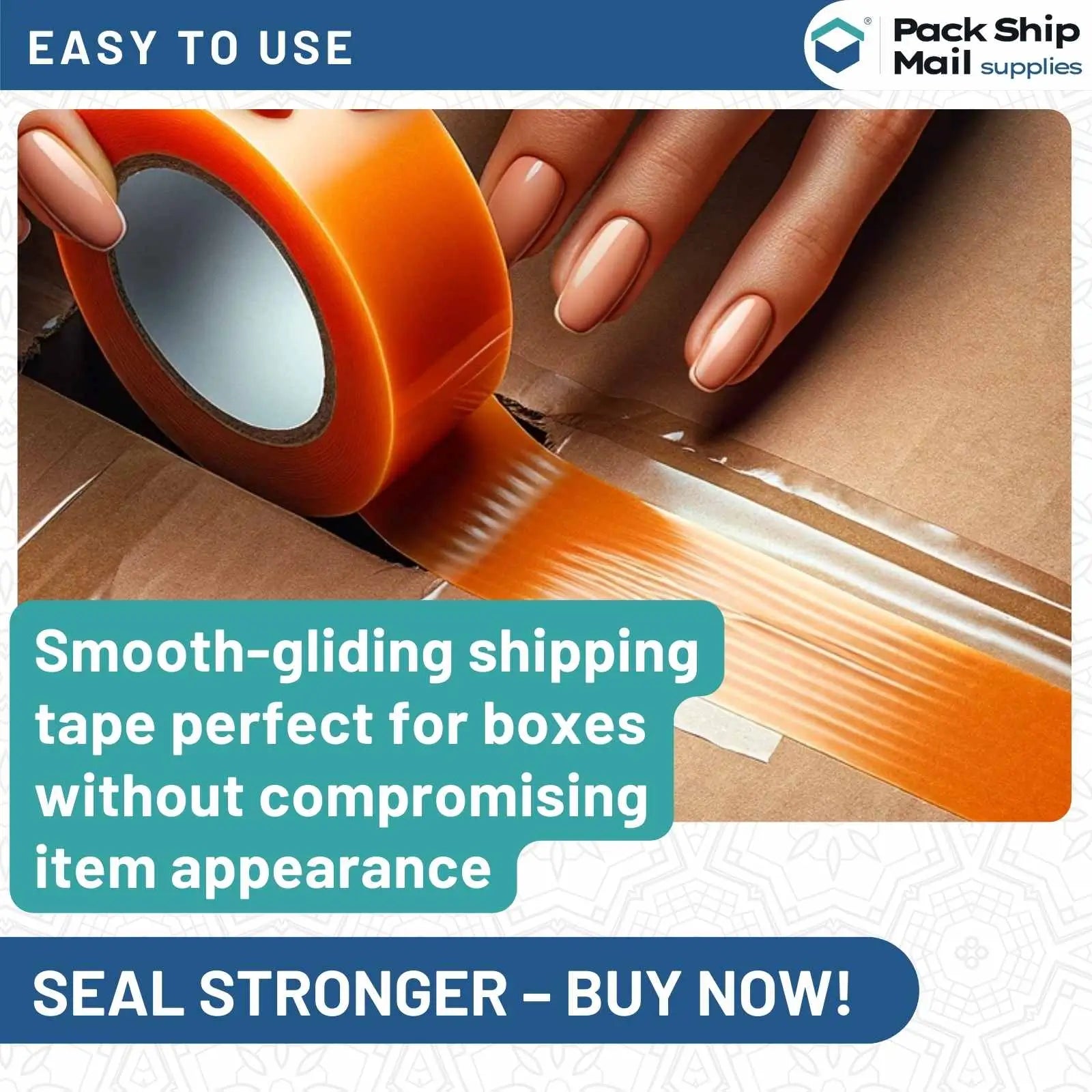 Image showing a case of 24 rolls of 3-inch by 110-yard 2 MIL orange carton sealing packing tape.