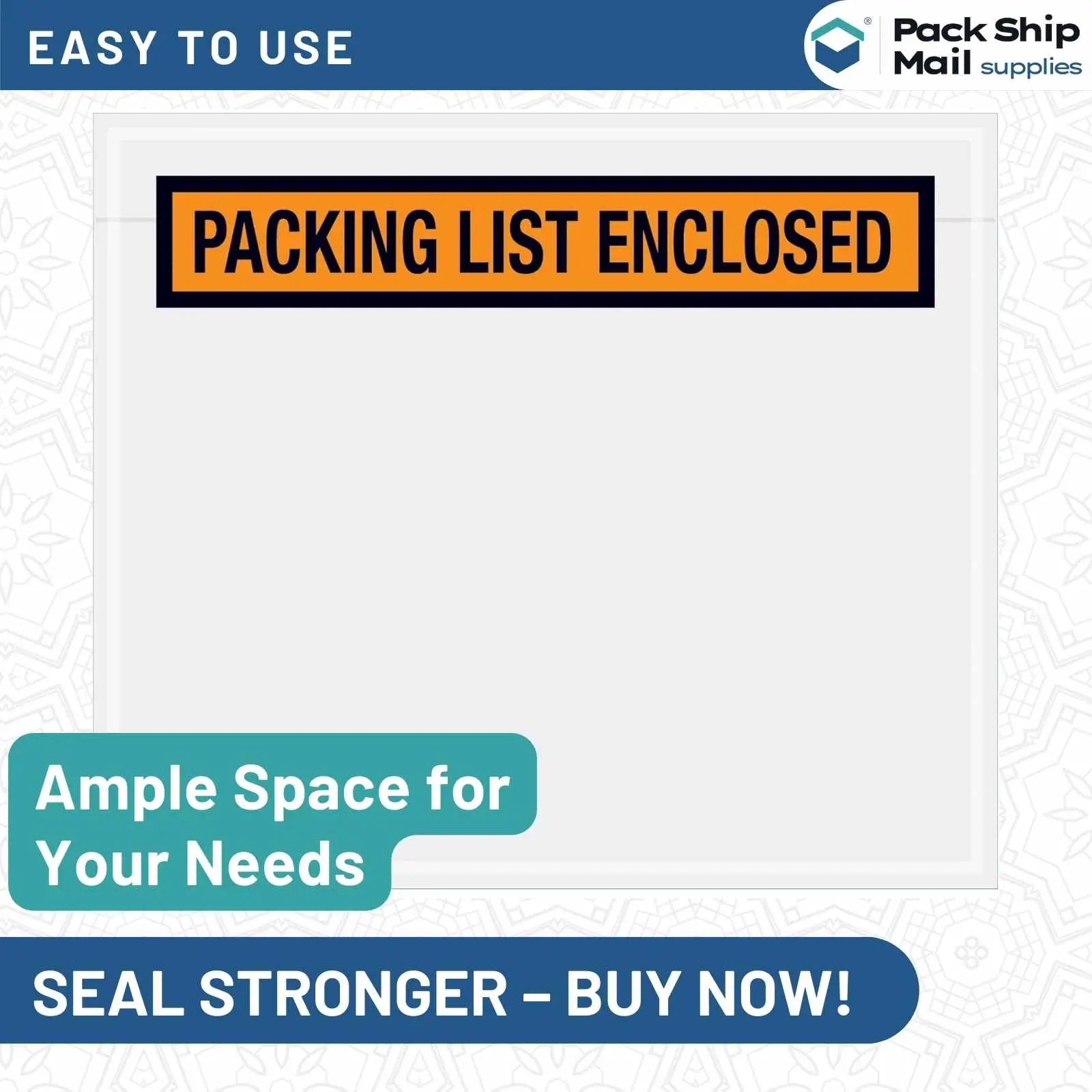 Case of 4.5 x 5.5 Packing List Envelopes with Panel Face, containing 1000 envelopes.