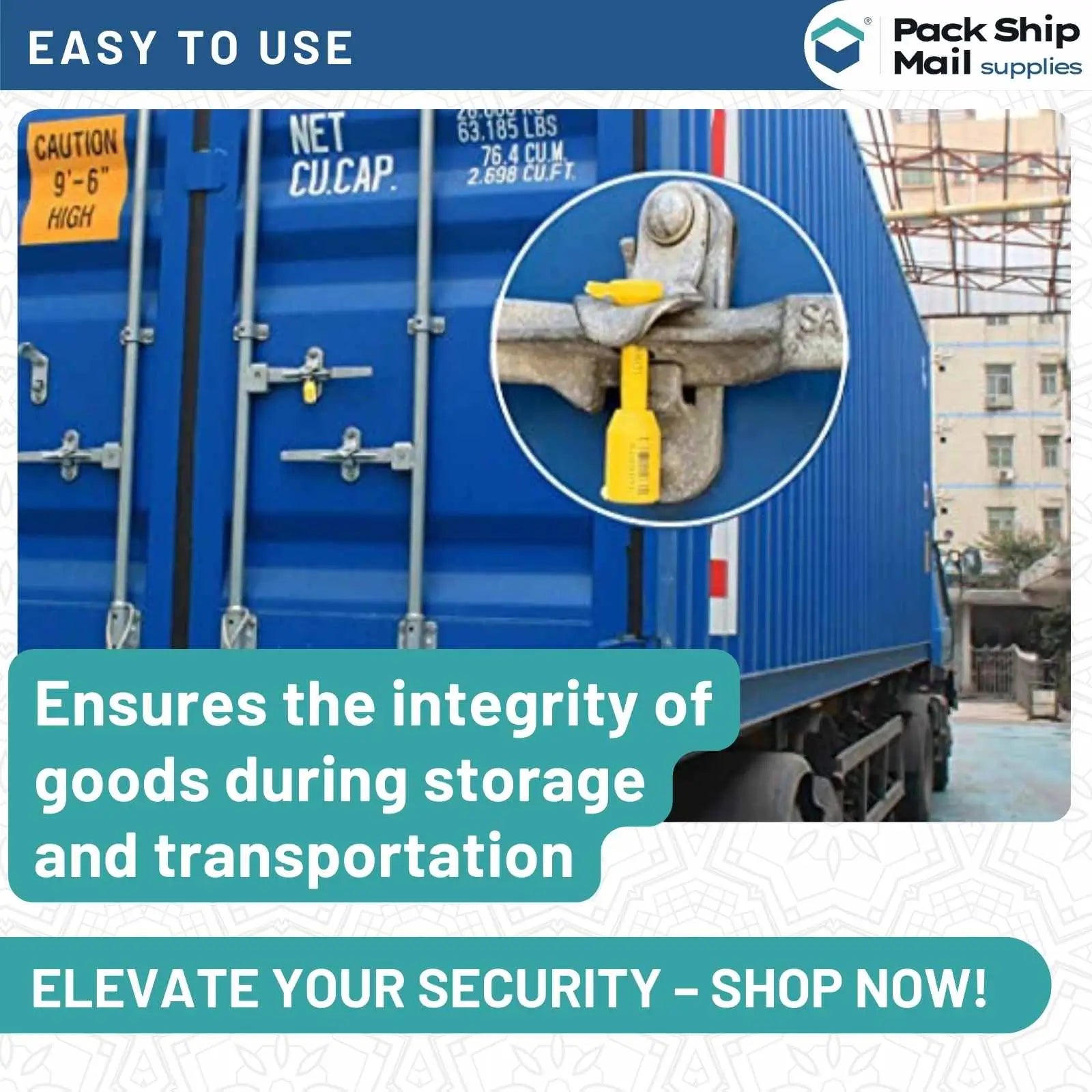 Image of 1000 high-security bolt seals, each measuring 94 MM (height), packaged in a case.