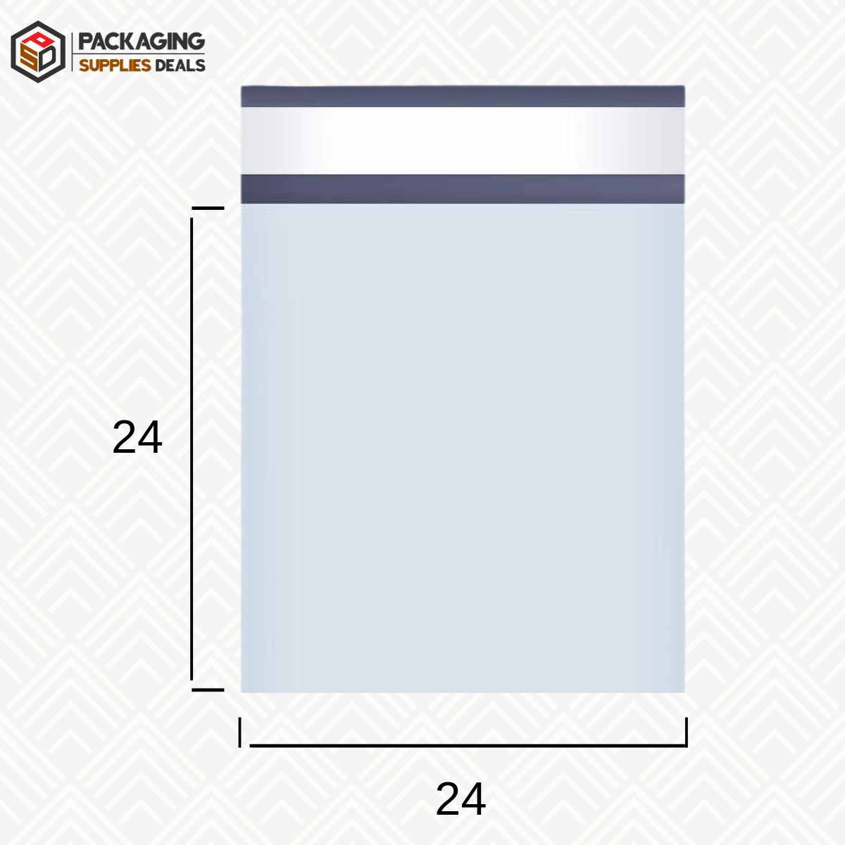 Image of a case containing 24" x 24" Poly Mailers, 100 per case - ideal for secure shipping and packaging.