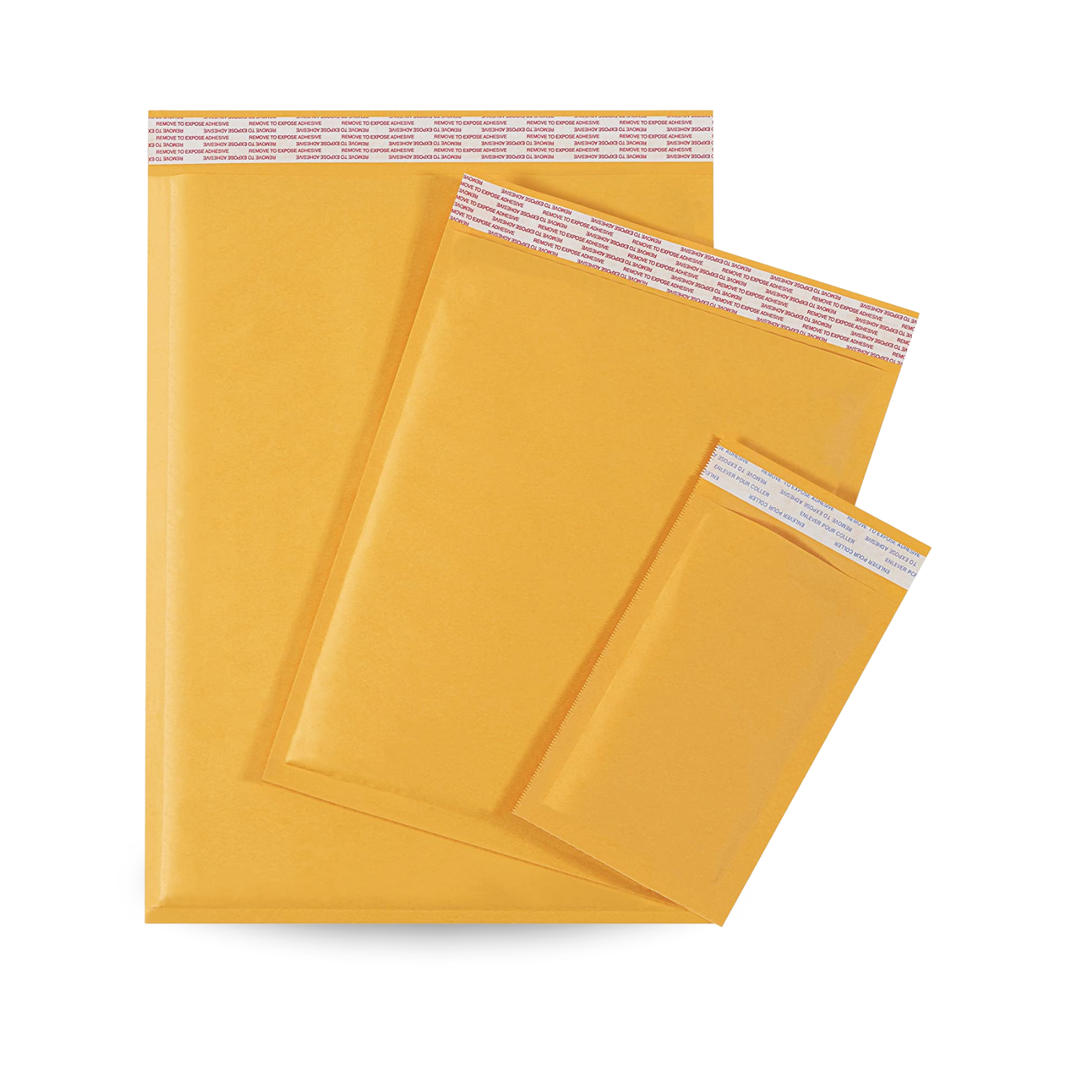 Image of 4 x 8 #000 Self-Seal Kraft Bubble Mailers, packaged in a case of 2000.