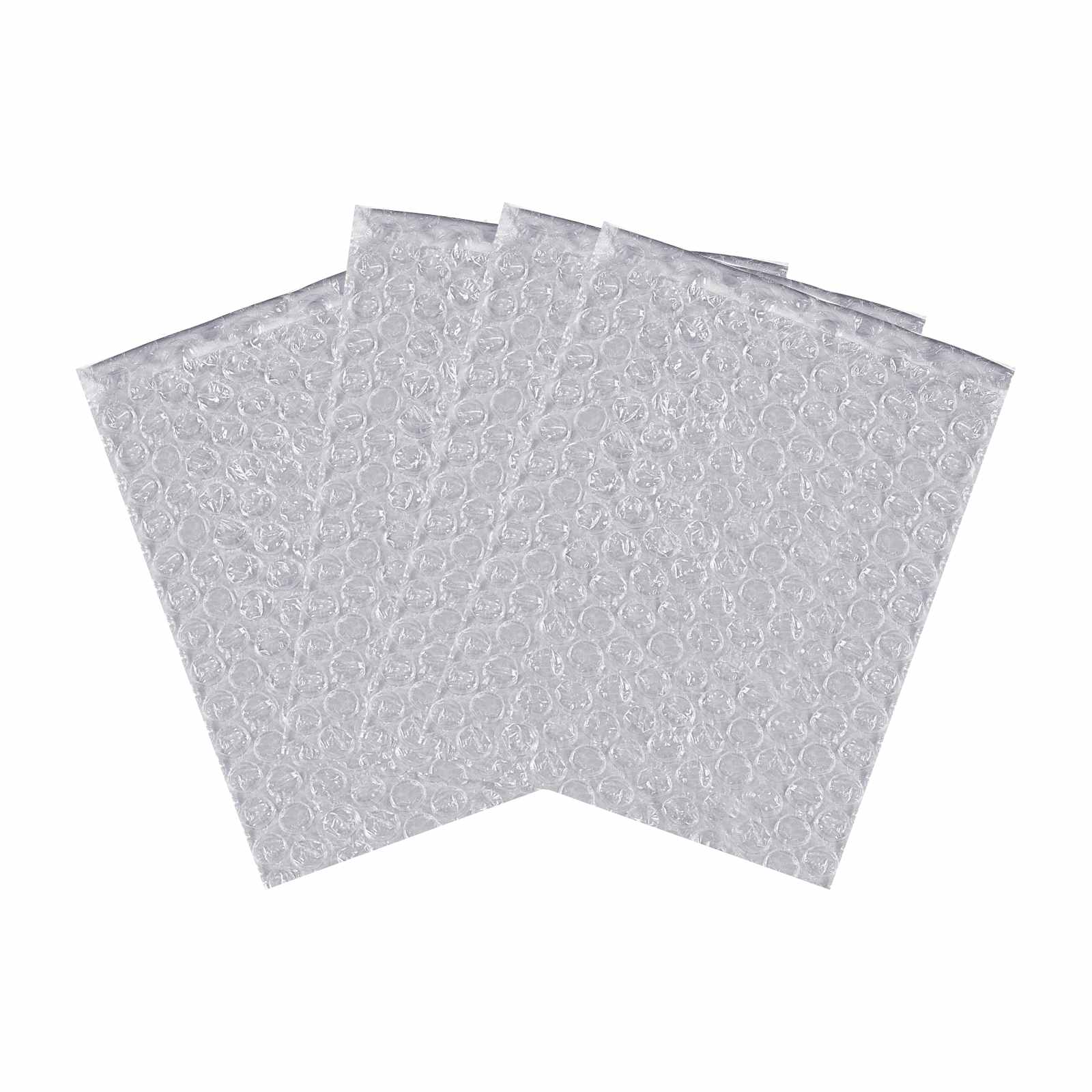 Images of 4 x 7.5-inch self-seal bubble bags, showcasing their durable design and secure sealing feature. Each bag ensures effective protection during shipping. Pack of 1100 per case.