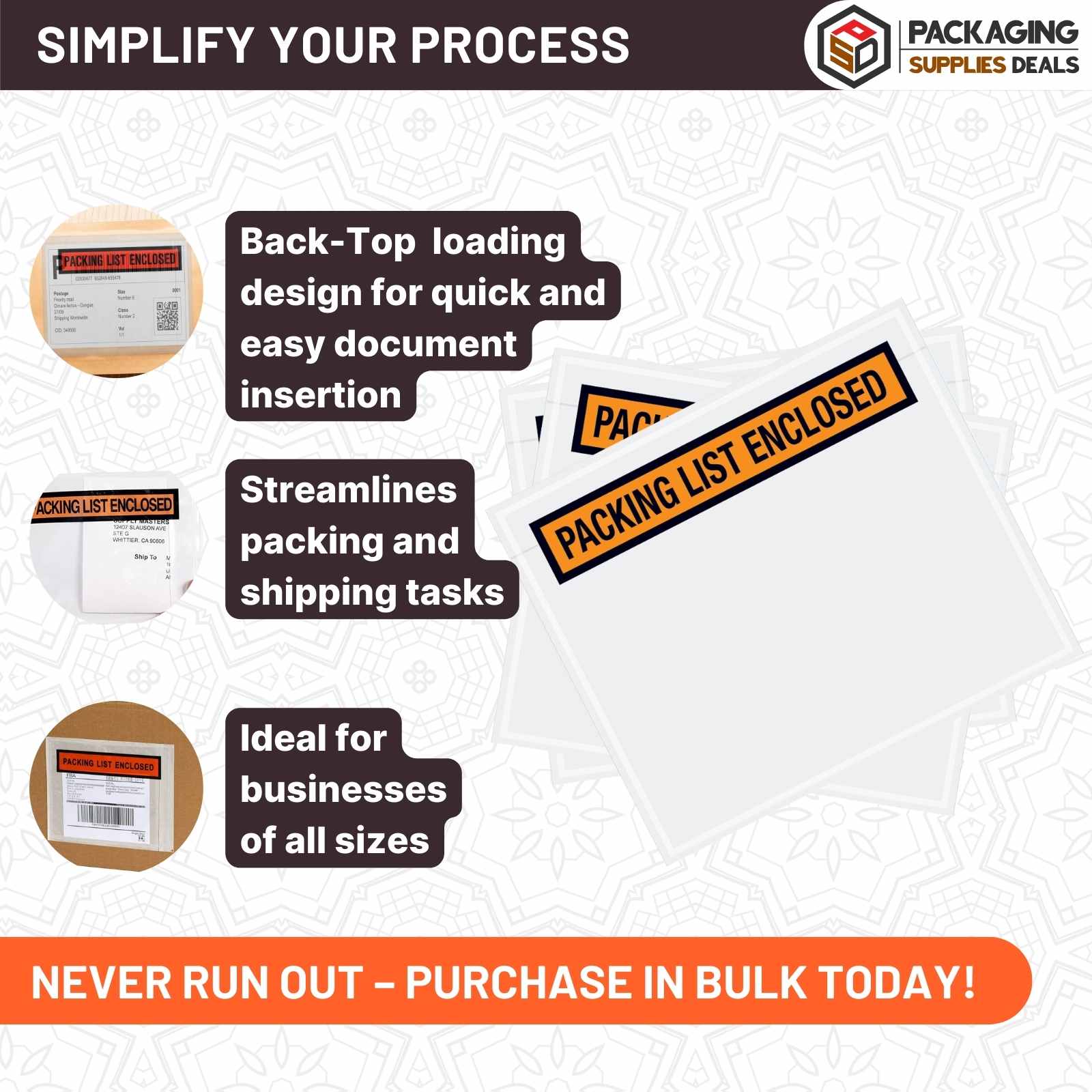 Product Image: 4.5 x 5.5 Packing List Envelope with Panel Face - 500 Per Case