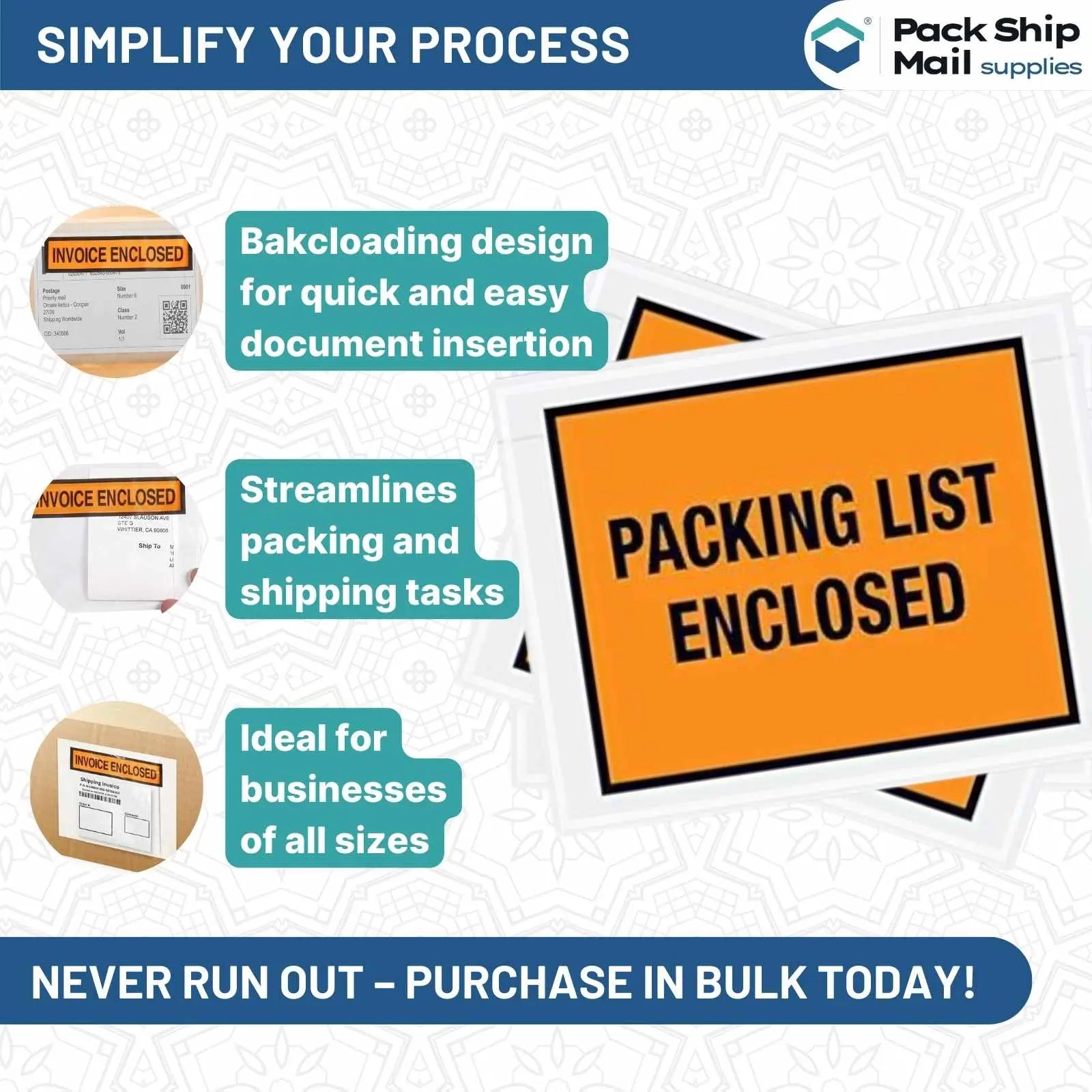 Product image: 4.5 x 5.5 Packing List Envelope (Full Face), 100 per case - Ideal for shipping and organization.