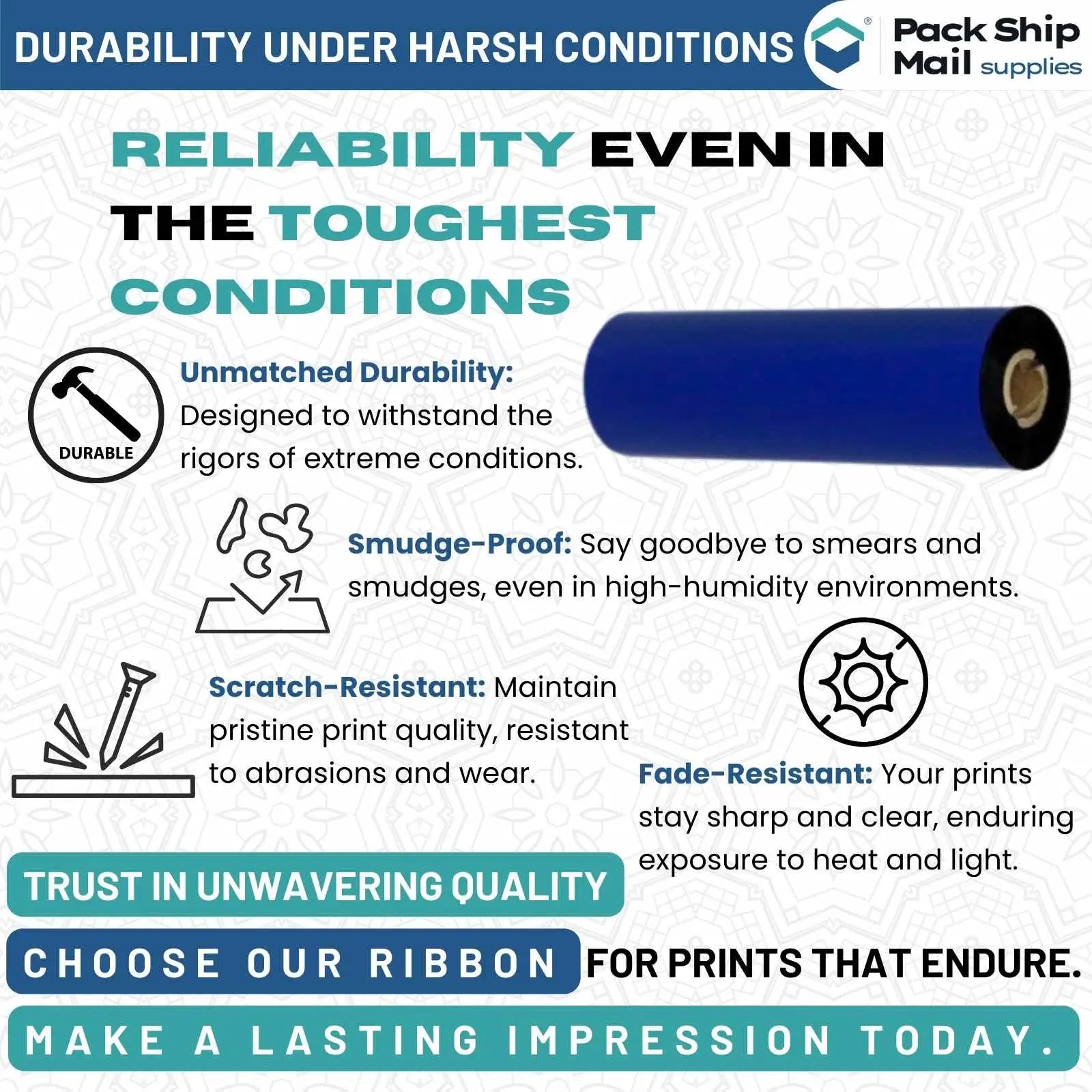 Image: 4.33-inch by 244-foot Black Zebra Compatible Thermal Transfer Ribbon, 40 Rolls Per Case.
