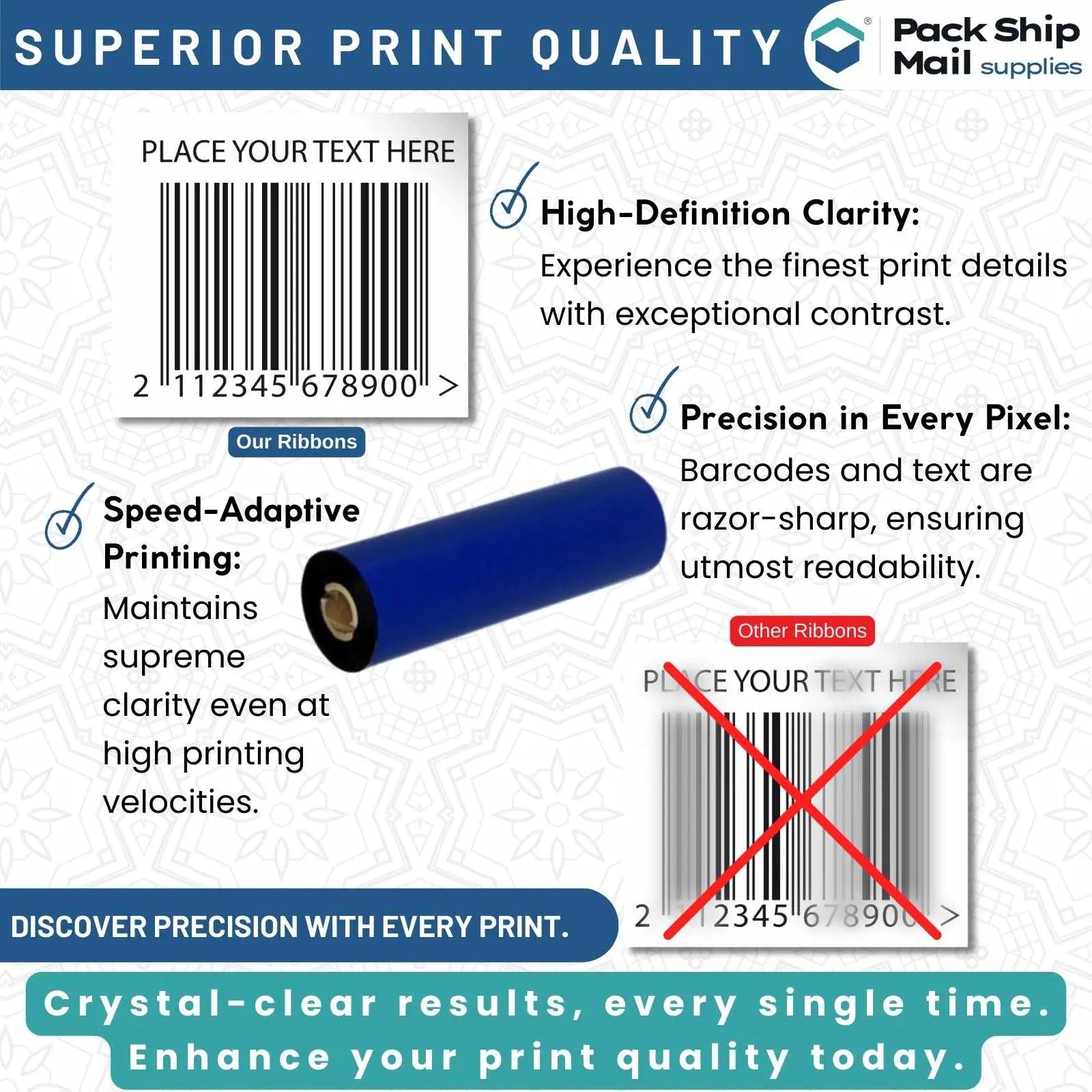 Image: 4.33-inch by 244-foot Black Zebra Compatible Thermal Transfer Ribbon, 40 Rolls Per Case.