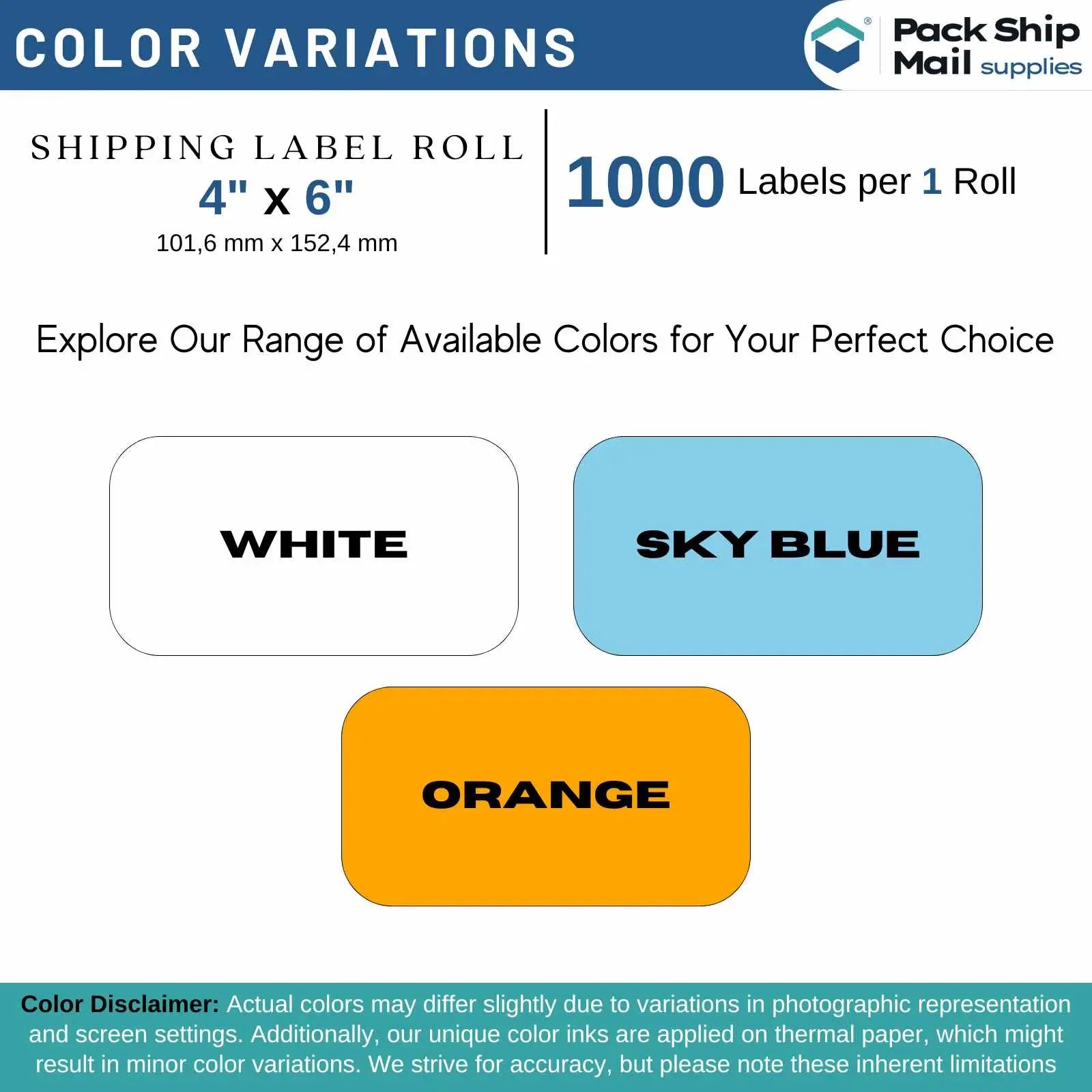 Sixteen rolls of 4" x 6" white direct thermal transfer labels with a 3" core, neatly arranged in a case, highlighting quantity and readiness for use.
