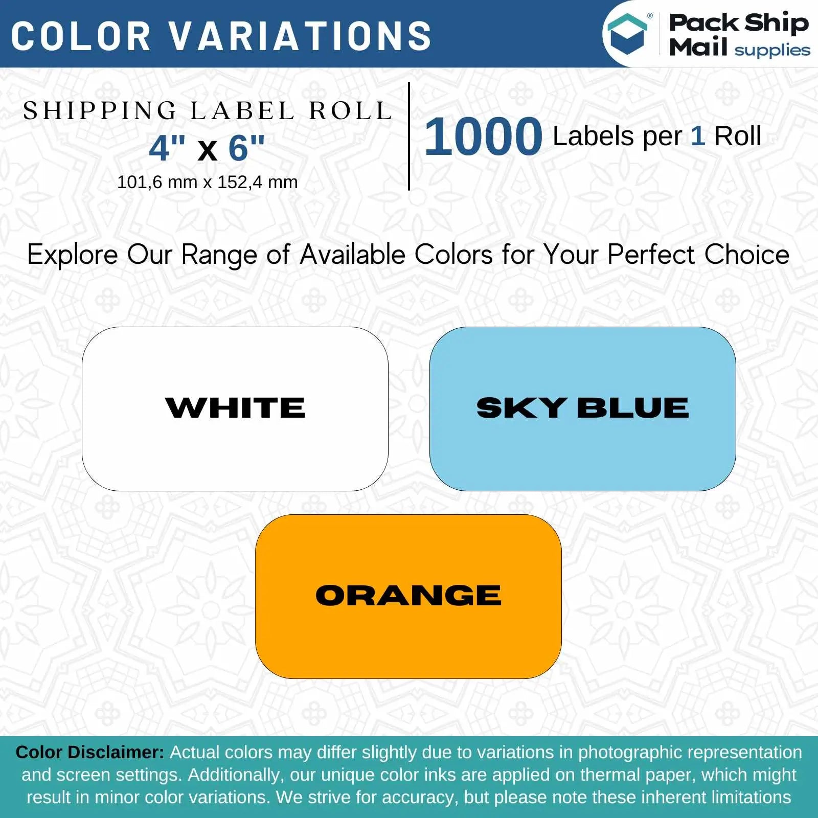 Eight rolls of 4" x 6" white direct thermal transfer labels with a 3" core, packaged in a case, showcasing their ready-to-use convenience and quality.