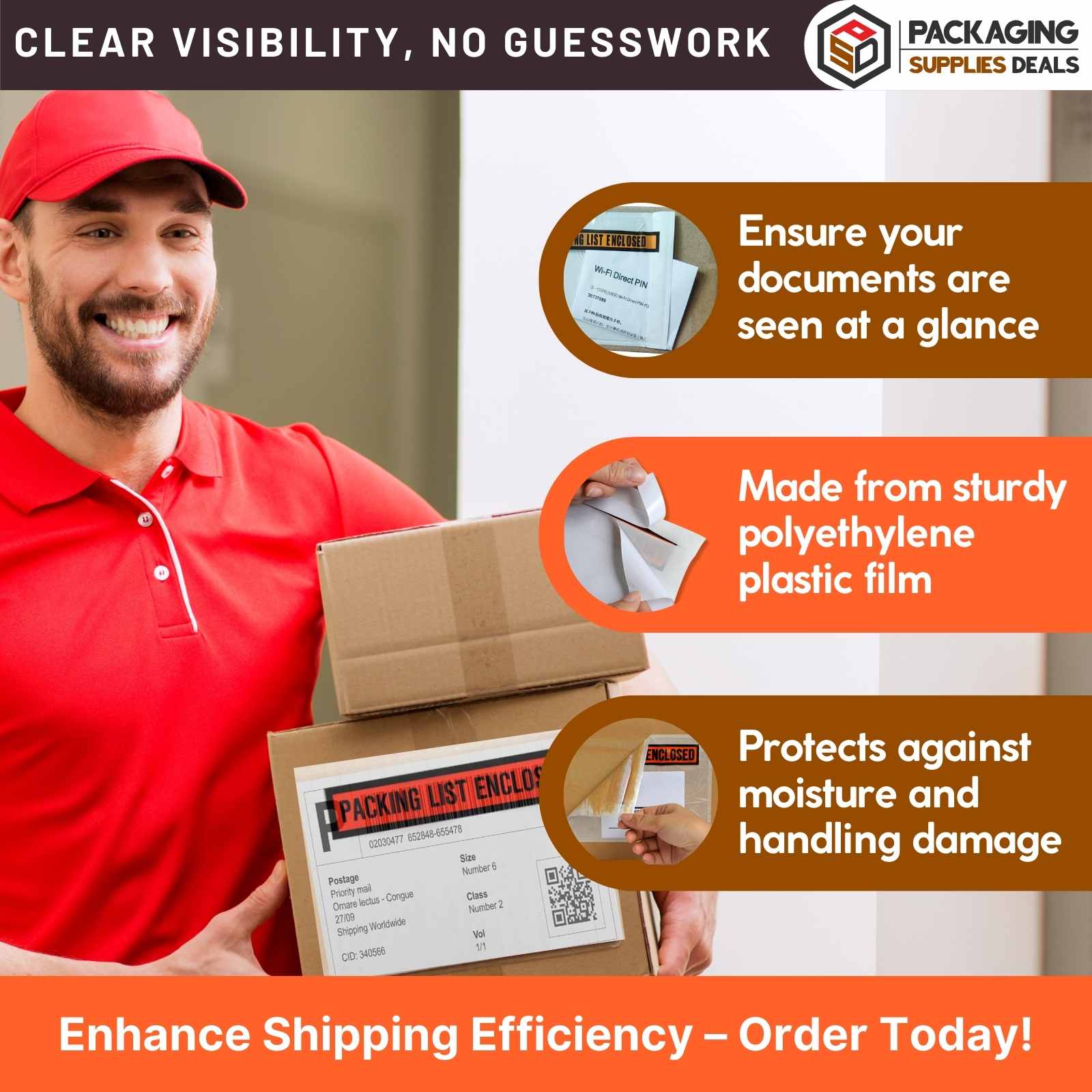 Product Image: 4.5 x 5.5 Packing List Envelope with Panel Face - 500 Per Case