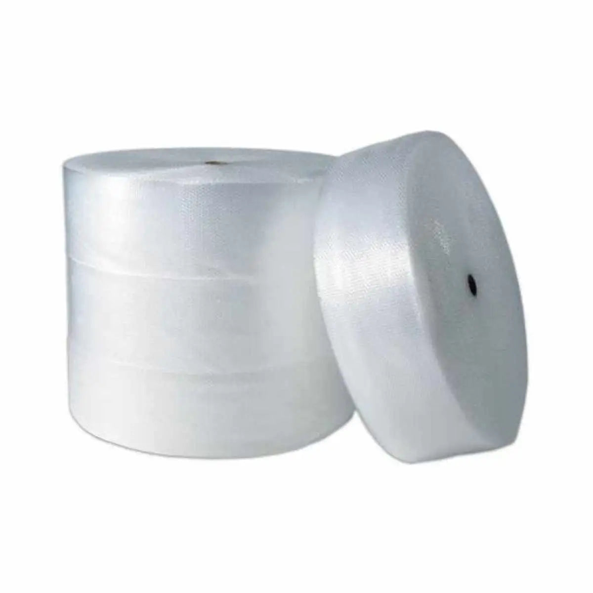 Four rolls of 3/16" x 48" bubble wrapping, slit at 12", totaling 12" x 500 feet. The bubble wrap is perforated for easy tearing and packaging.