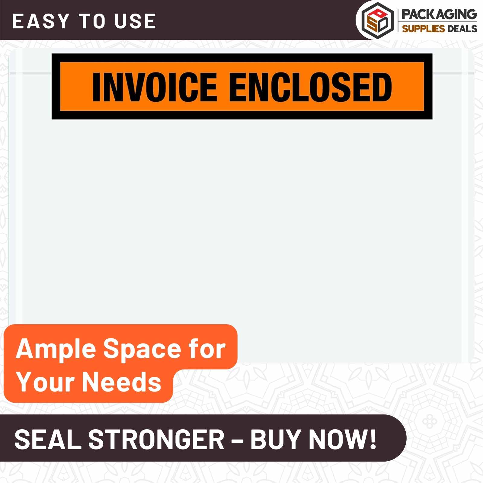 A case of 1000 panel face 4.5" x 5.5" invoice enclosed envelopes.