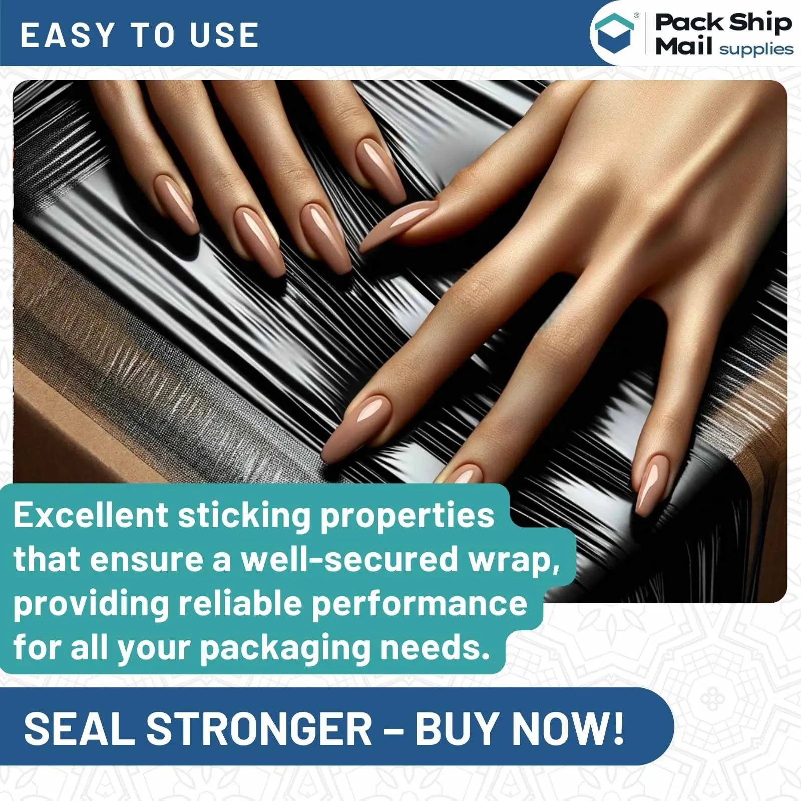One roll of 20-inch by 5000-feet 80 gauge cast machine stretch black film, individually packaged in a case.