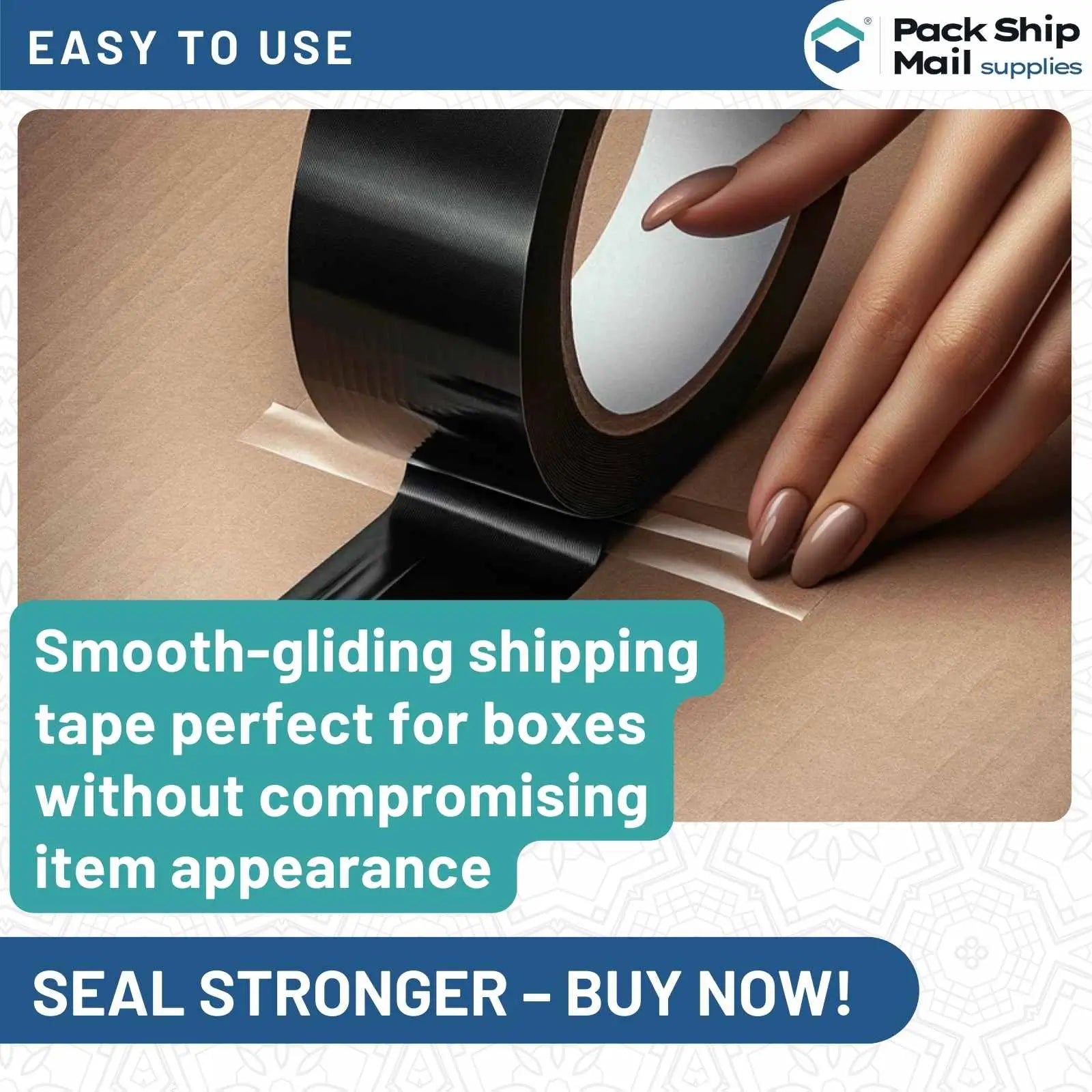 Image showing a case of 36 rolls of 2-inch by 110-yard 2 MIL black carton sealing packing tape.