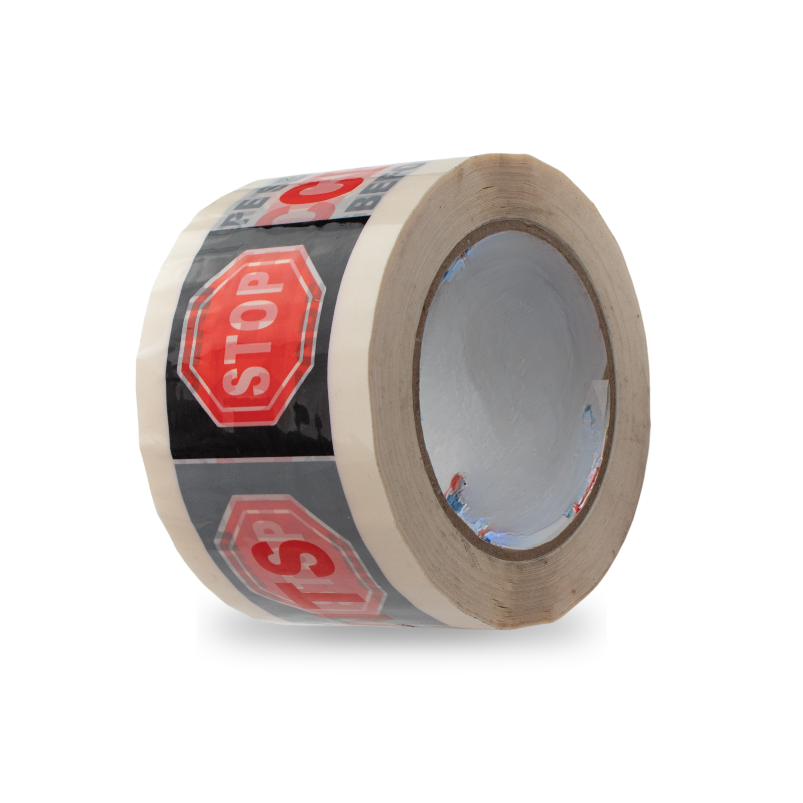 2" x 110 Yards "STOP" Carton Sealing Packing Tape 2 MIL Black/Red/White