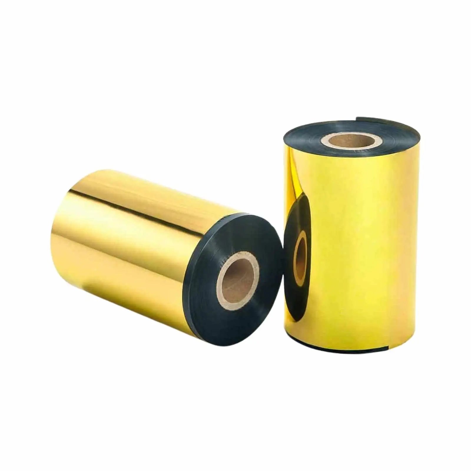 Twenty-four rolls of 4.33 by 1476-inch black scratch-resistant Zebra compatible thermal transfer ribbon, neatly packaged in a case.