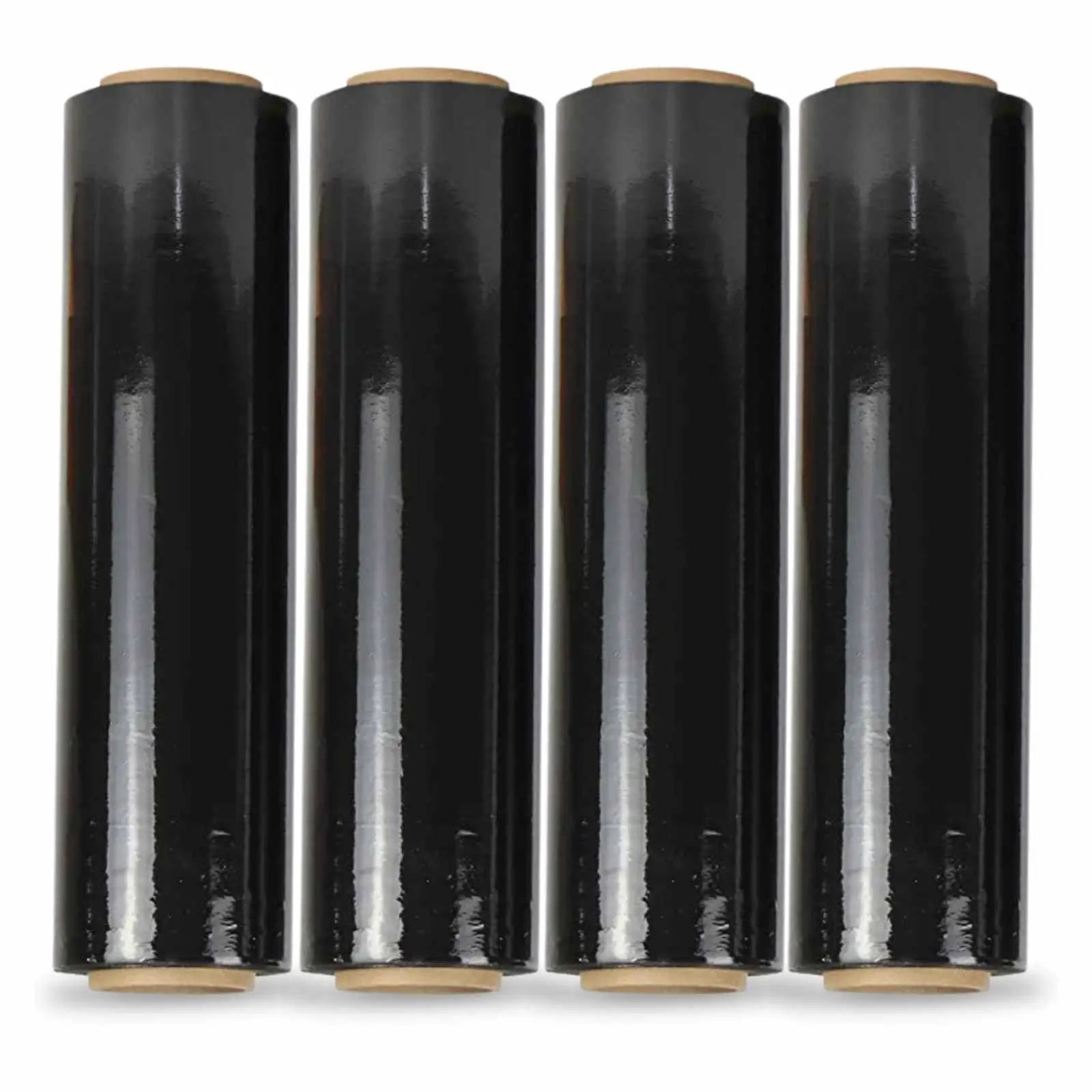 One roll of 20-inch by 5000-feet 80 gauge cast machine stretch black film, individually packaged in a case.