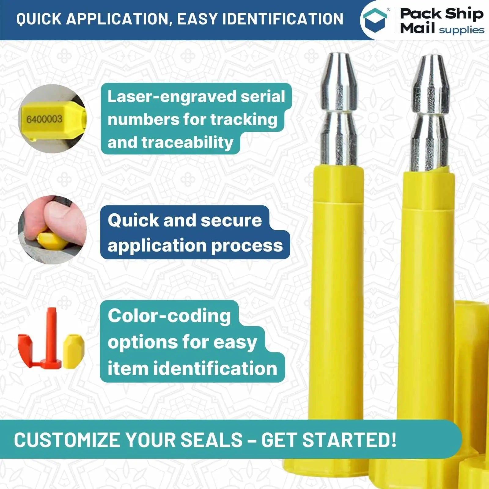 Pallet of "Bolt Seal 94 MM (H) High Security," with 7000 robust, tamper-evident seals ensuring top-tier protection for transport and storage.
